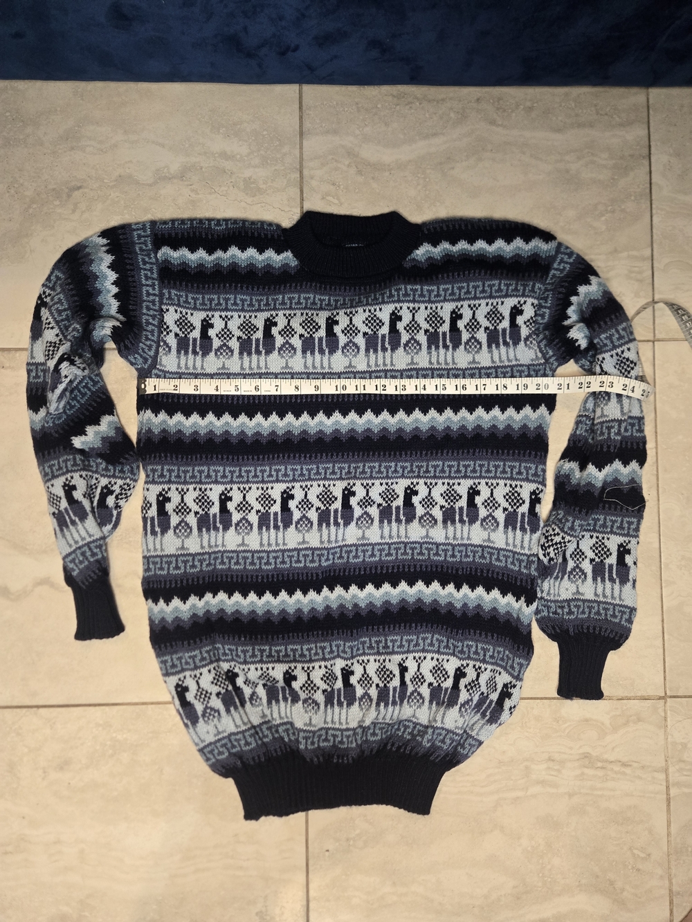 Bolivian Alpaca Wool Patterned Crewneck Sweater